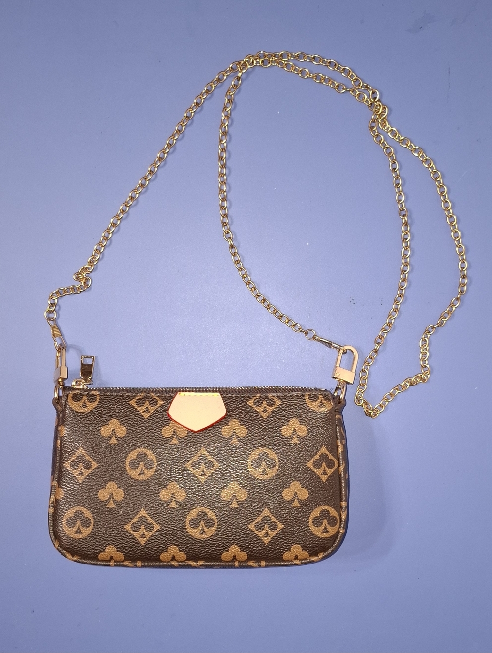 Designer Inspired Classic Monogram Print Crossbody Bag - NWOT